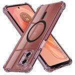 Coque Techsuit Shockproof Clear Silicone MagSafe pour Motorola Moto G04 / Moto G04s / Moto G24 / Moto E14 - Smoke Black