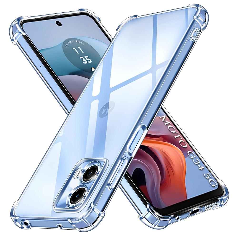 2495509 Coque Techsuit Shockproof Clear Silicone pour Motorola Moto G34 / Moto G45 - Clear – Image 1