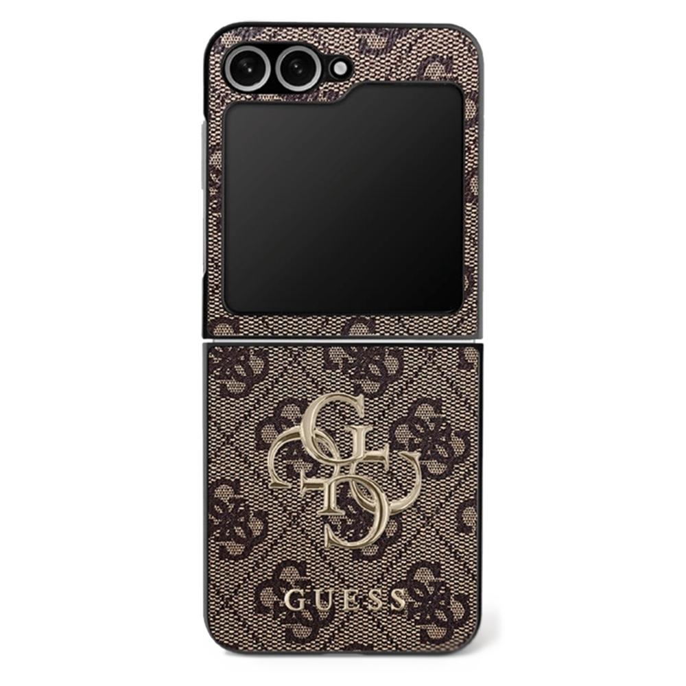 2552413 Coque Guess Leather 4G Metal Logo pour Samsung Galaxy Z Flip7 - Brown – Image 1