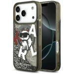 Coque Karl Lagerfeld Liquid Glitter Choupette Logo MagSafe avec paillettes pour iPhone 17 Pro - Black