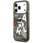Coque Karl Lagerfeld Liquid Glitter Choupette Logo MagSafe avec paillettes pour iPhone 17 Pro - Black – Image 2