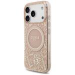 Coque Guess IML Flowers Allover Electroplated avec dragonne de perles pour iPhone 17 Pro - Pink – Image 2