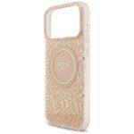 Coque Guess IML Flowers Allover Electroplated avec dragonne de perles pour iPhone 17 Pro Max - Pink – Image 4