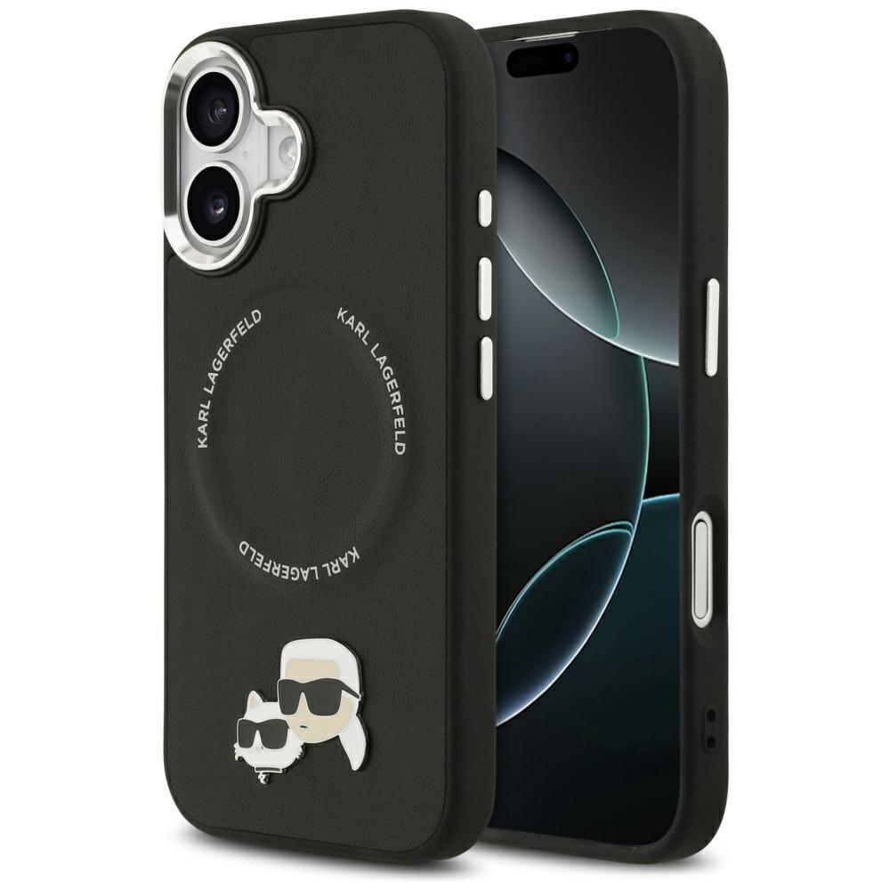 2617573 Coque Karl Lagerfeld Leather K&C Pins MagSafe (KLHMP17SPSMLRKCK) pour iPhone 17 - Black – Image 1