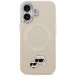 Coque Karl Lagerfeld Leather K&C Pins MagSafe (KLHMP17SPSMLRKCE) pour iPhone 17 - Beige – Image 2