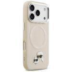 Coque Karl Lagerfeld Leather K&C Pins MagSafe (KLHMP17LPSMLRKCE) pour iPhone 17 Pro - Beige – Image 6