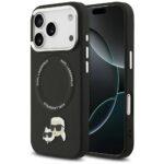 Coque Karl Lagerfeld Leather K&C Pins MagSafe (KLHMP17XPSMLRKCK) pour iPhone 17 Pro Max - Black
