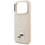 Coque Karl Lagerfeld Leather K&C Pins MagSafe (KLHMP17XPSMLRKCE) pour iPhone 17 Pro Max - Beige – Image 2