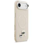 Coque Karl Lagerfeld Leather K&C Pins MagSafe (KLHMP17MPSMLRKCE) pour iPhone Air - Beige – Image 5