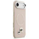 Coque Karl Lagerfeld Leather Karl & Choupette Pins MagSafe (KLHMP17MPSMLRKCP) pour iPhone Air - Pink – Image 4