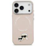 Coque Karl Lagerfeld Leather Karl & Choupette Pins MagSafe (KLHMP17LPSMLRKCP) pour iPhone 17 Pro - Pink – Image 2