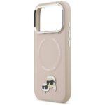 Coque Karl Lagerfeld Leather Karl & Choupette Pins MagSafe (KLHMP17LPSMLRKCP) pour iPhone 17 Pro - Pink – Image 6