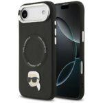 Coque Karl Lagerfeld Leather Karl Pin MagSafe (KLHMP17MPSMLRKLK) pour iPhone Air - Black