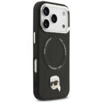 Coque Karl Lagerfeld Leather Karl Pin MagSafe (KLHMP17LPSMLRKLK) pour iPhone 17 Pro - Black – Image 4