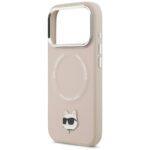 Coque Karl Lagerfeld Leather Choupette Pin MagSafe (KLHMP17XPSMLRCHP) pour iPhone 17 Pro Max - Pink – Image 5