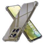 Coque Techsuit Shockproof Clear Silicone pour Motorola Moto G86 - Smoke Black