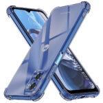 Coque Techsuit Shockproof Clear Silicone pour Motorola Moto E22 / Moto E22i - Smoke Black