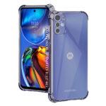 Coque Techsuit Shockproof Clear Silicone pour Motorola Moto E32 / Moto E32s - Smoke Black