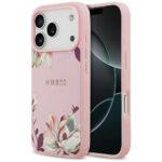 Coque Guess Grained Flowers MagSafe pour iPhone 17 Pro Max - Pink