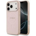 Coque Guess Saffiano Classic Logo MagSafe pour iPhone 17 Pro - Pink