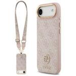 Coque Guess Hardcase 4G Strass Logo avec lanière pour iPhone Air - Pink