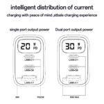 Chargeur secteur Yesido (YC69) USB, Type-C, 30 W, Avec affichage numérique, charge rapide, pour téléphone, tablette   - Black – Image 5