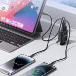 Chargeur secteur Yesido (YC69) USB, Type-C, 30 W, Avec affichage numérique, charge rapide, pour téléphone, tablette   - Black – Image 3