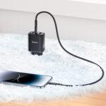 Chargeur secteur Yesido (YC68) USB, Type-C, 20 W, Avec affichage numérique, charge rapide, pour téléphone, tablette   - Black – Image 3