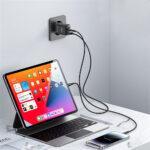 Chargeur secteur Yesido (YC68) USB, Type-C, 20 W, Avec affichage numérique, charge rapide, pour téléphone, tablette   - Black – Image 4