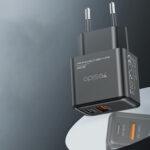Chargeur secteur Yesido (YC64) Double port USB-C + USB-A, charge rapide, technologie GaN, PD30W   - Black – Image 2