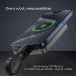 Batterie externe magnétique Acefast M12 Ultra-fine 10 000 mAh (38,7 Wh) - USB-C - PD 20 W - Indicateur LED - Noir – Image 6