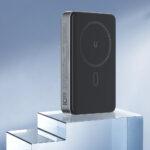 Batterie externe magnétique Acefast M10 10 000 mAh - Sans fil aimantée - 30 W - 2× USB-C + câble USB-C intégré (0,1 m) - Indicateur LED - Noir – Image 6