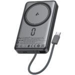 Batterie externe magnétique Acefast M18 10 000 mAh (38,5 Wh) - Câble intégré - USB-C - PD 22,5 W - LED - Noir