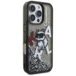 Coque Karl Lagerfeld Liquid Glitter Choupette Logo MagSafe avec paillettes pour iPhone 16 Pro Max - Black – Image 4