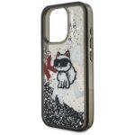 Coque Karl Lagerfeld Liquid Glitter Choupette Logo MagSafe avec paillettes pour iPhone 16 Pro - Black – Image 5