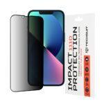 Protection d'écran Techsuit 111D Privacy Full Glue pour iPhone 13 / iPhone 13 Pro / iPhone 14 / iPhone 16e - Black