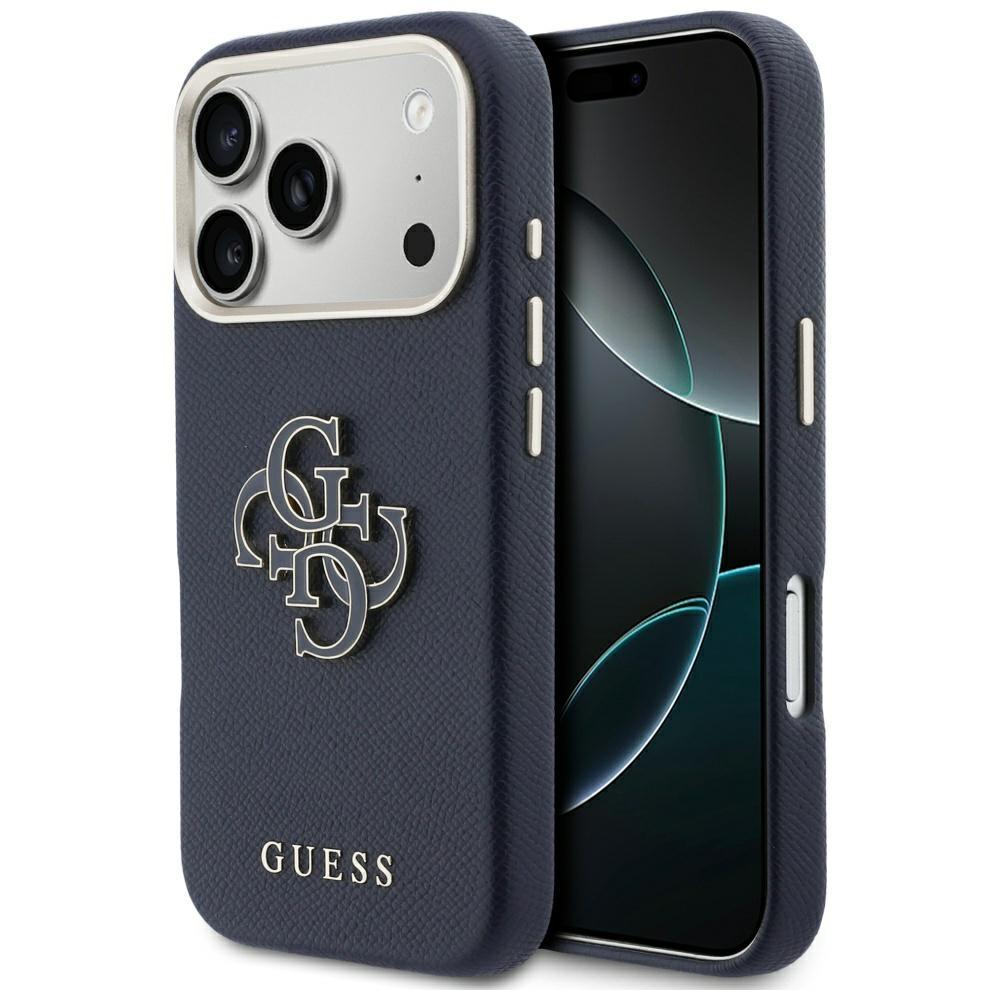 2844043 Coque Guess Hardcase Resin Logo pour iPhone 17 Pro - Blue – Image 1