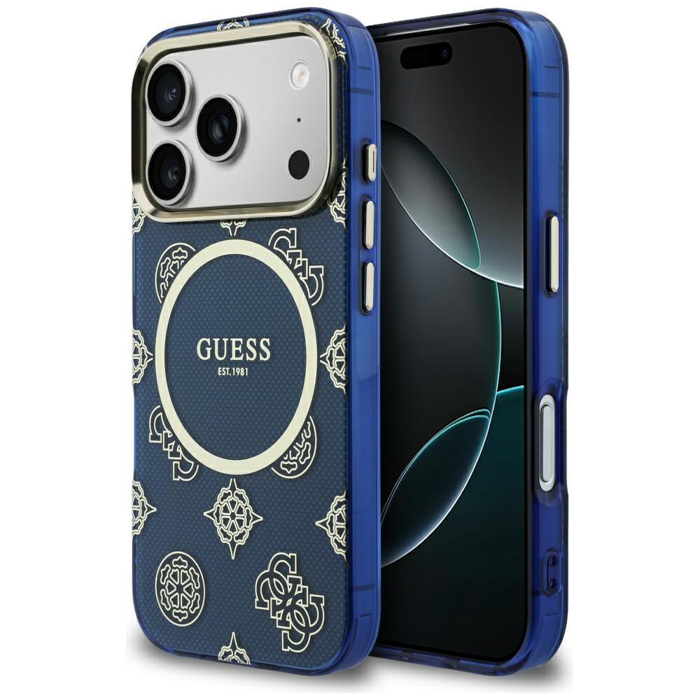 2844193 Coque Guess IML Peony Dot MagSafe pour iPhone 17 Pro - Blue – Image 1