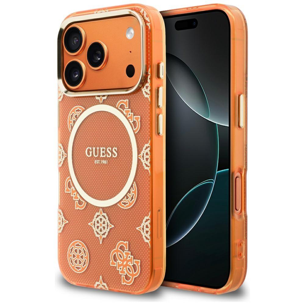 2844355 Coque Guess IML Peony Dot MagSafe pour iPhone 17 Pro - Orange – Image 1