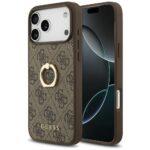Coque Guess Hardcase 4G Ring Stand avec bague pour iPhone 17 Pro Max - Brown