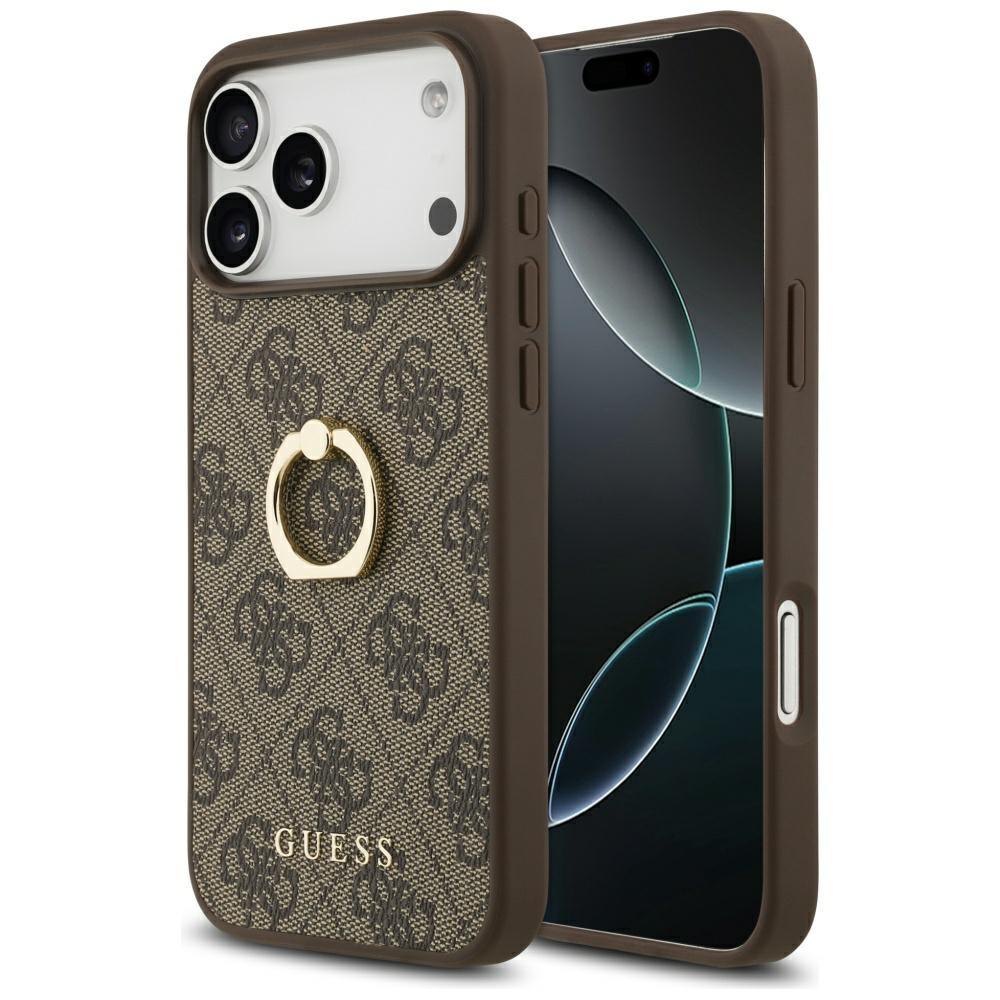 2856901 Coque Guess Hardcase 4G Ring Stand avec bague pour iPhone 17 Pro Max - Brown – Image 1