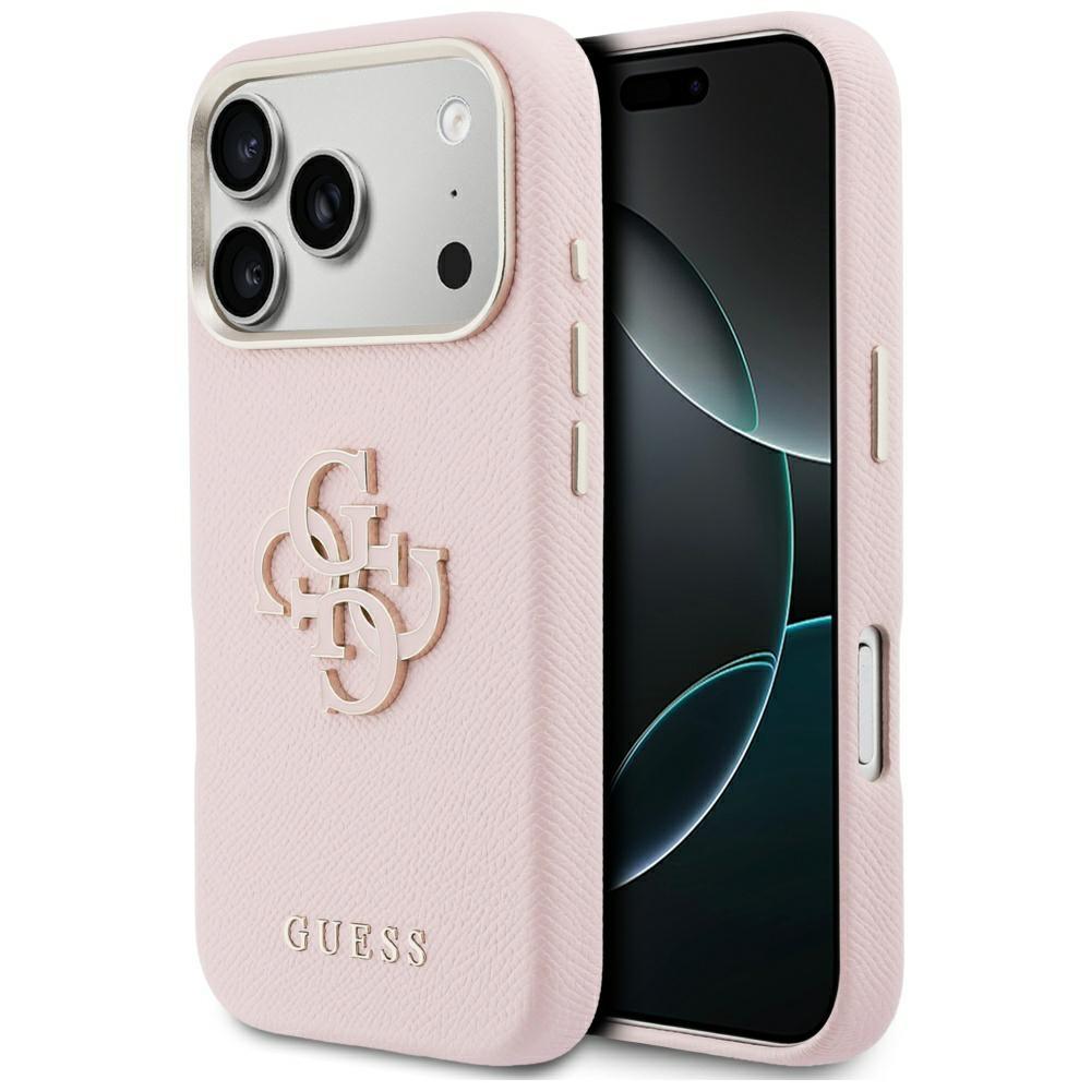 2857159 Coque Guess Hardcase Resin Logo pour iPhone 17 Pro Max - Pink – Image 1