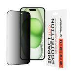 Protection d'écran Techsuit 111D Privacy Full Glue pour iPhone 15 Plus / iPhone 16 Plus - Black