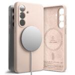Coque Ringke Silicone Magnetic MagSafe pour Samsung Galaxy S26 - Pink Sand – Image 4