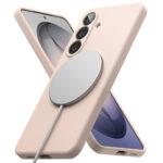 Coque Ringke Silicone Magnetic MagSafe pour Samsung Galaxy S26 - Pink Sand – Image 5