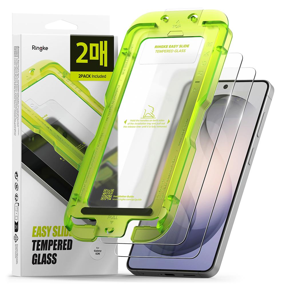 2892229 Lot de 2 protections d'écran Ringke Easy Slide Tempered Glass pour Samsung Galaxy S26 - Clear – Image 1