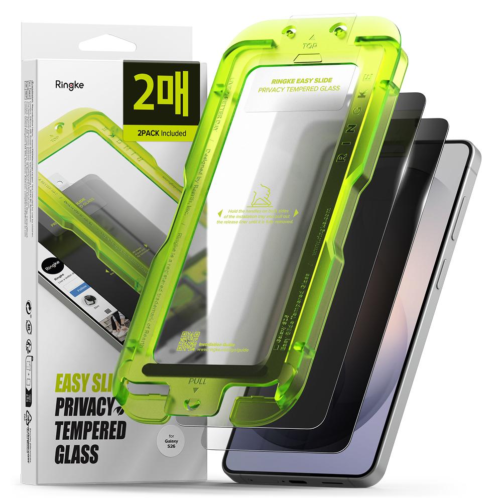 2892331 Lot de 2 protections d'écran Ringke Easy Slide Tempered Glass pour Samsung Galaxy S26 - Black – Image 1
