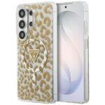 Coque Guess IML Leopard Print Triangle MagSafe pour Samsung Galaxy S26 Ultra - Brown