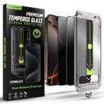 Lot de 2 protections d'écran Techsuit TitanGlass FullCover avec applicateur pour iPhone 16 Pro / iPhone 17 - Privacy