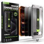 Lot de 2 protections d'écran Techsuit TitanGlass FullCover avec applicateur pour iPhone 17 Pro Max - Privacy